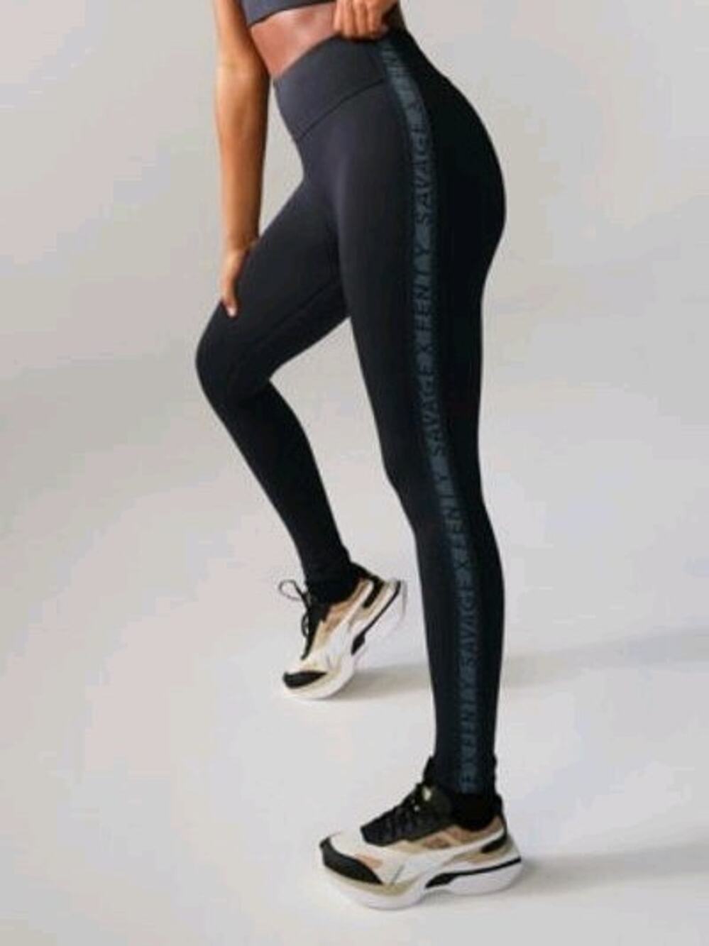 Savage x Fenty Women's High Rise Leggings Logo call-out Black sz 4-6 shapping